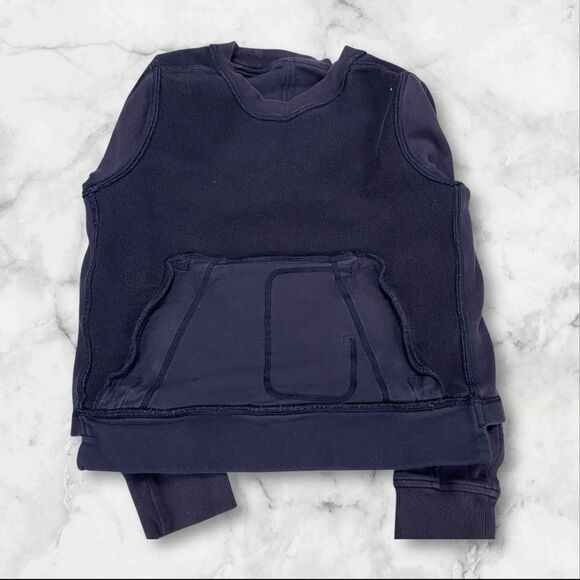 Lululemon Women size 8 Press Pause Crewneck Pullover Sweatshirt Navy - Picture 14 of 16